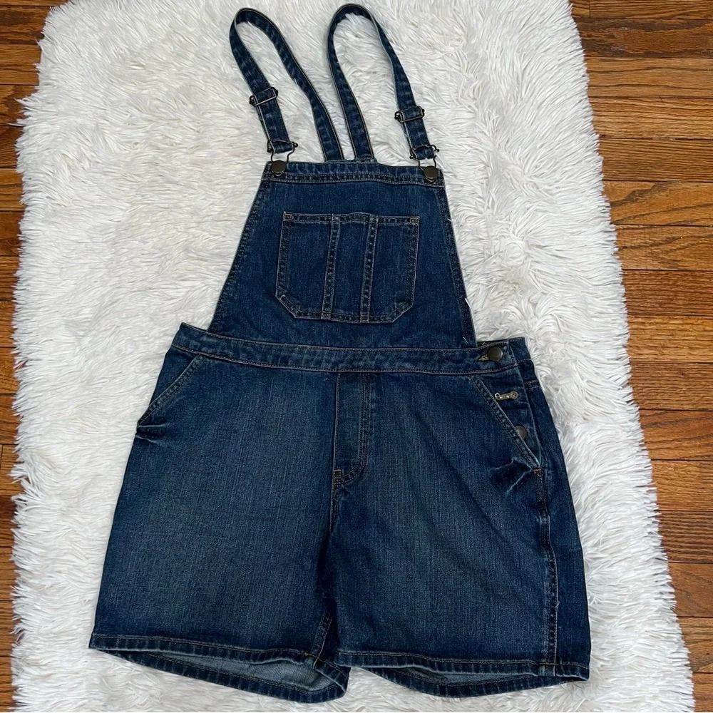 Topshop women overall denim shorts‎ size 6